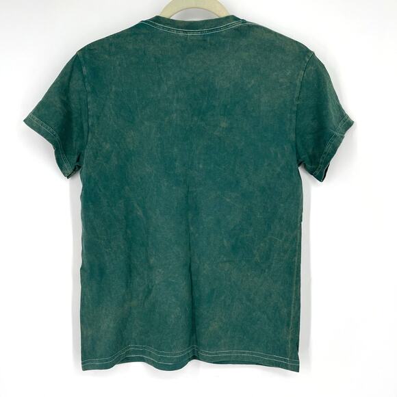 Officially Licensed Nirvana Smiley Face Tee Green Acid Wash Small - Picture 2 of 5